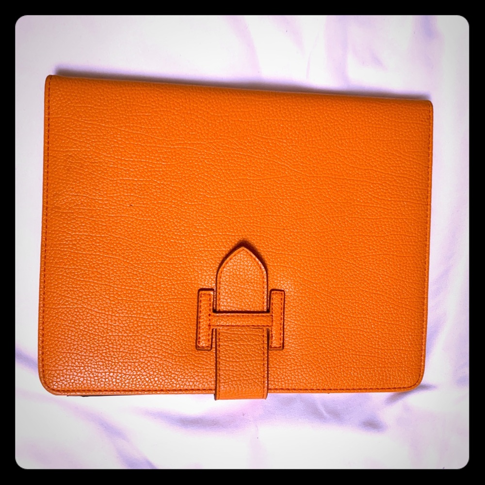 iPad Holder Orange Leather Holder